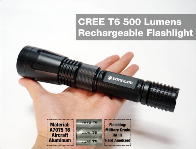 ยามรักษาความปลอดภัยขายร้อนยาก 1x18650 ชาร์จที่มีประโยชน์ super bright IP67 เวลาทำงานนาน XML T6 ไฟฉาย