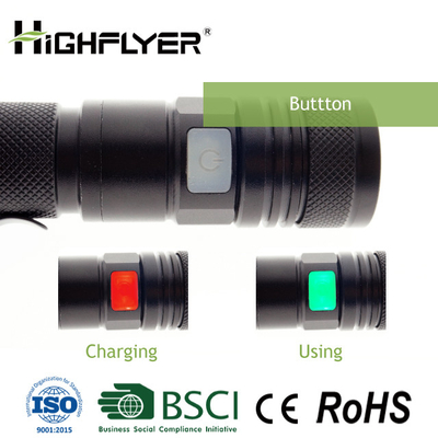 ไฟฉายแบบชาร์จไฟขนาดกะทัดรัดสำหรับไฟกระพริบ XPE, ไฟ LED Beam Flashlight