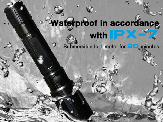 การบังคับใช้กฎหมายพลังงานสูงไฟฉายยุทธวิธี IPX7 ความทนทานต่อน้ำ