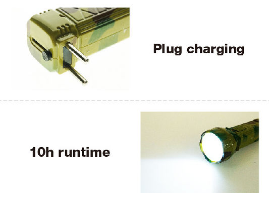 ปลั๊ก LED ขนาด 1 วัตต์ที่มีประโยชน์ในไฟฉายชาร์จไฟได้ระยะเวลาไฟ LED 10x11 ชั่วโมง