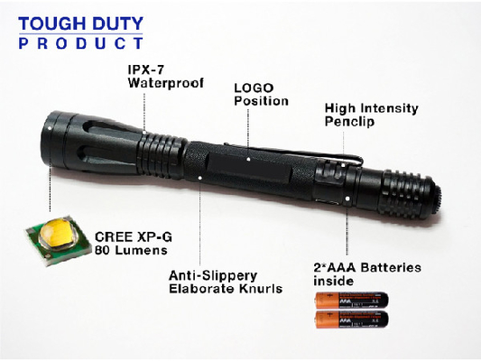 ไฟฉาย LED กลางแจ้ง IPX7 ความทนทานต่อน้ำ 0.8W กำลังไฟ