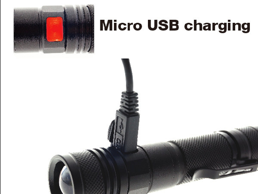 ไฟฉาย LED EDC แบบพกพาชาร์จไฟขนาดกะทัดรัดด้วยการชาร์จ Micro USB
